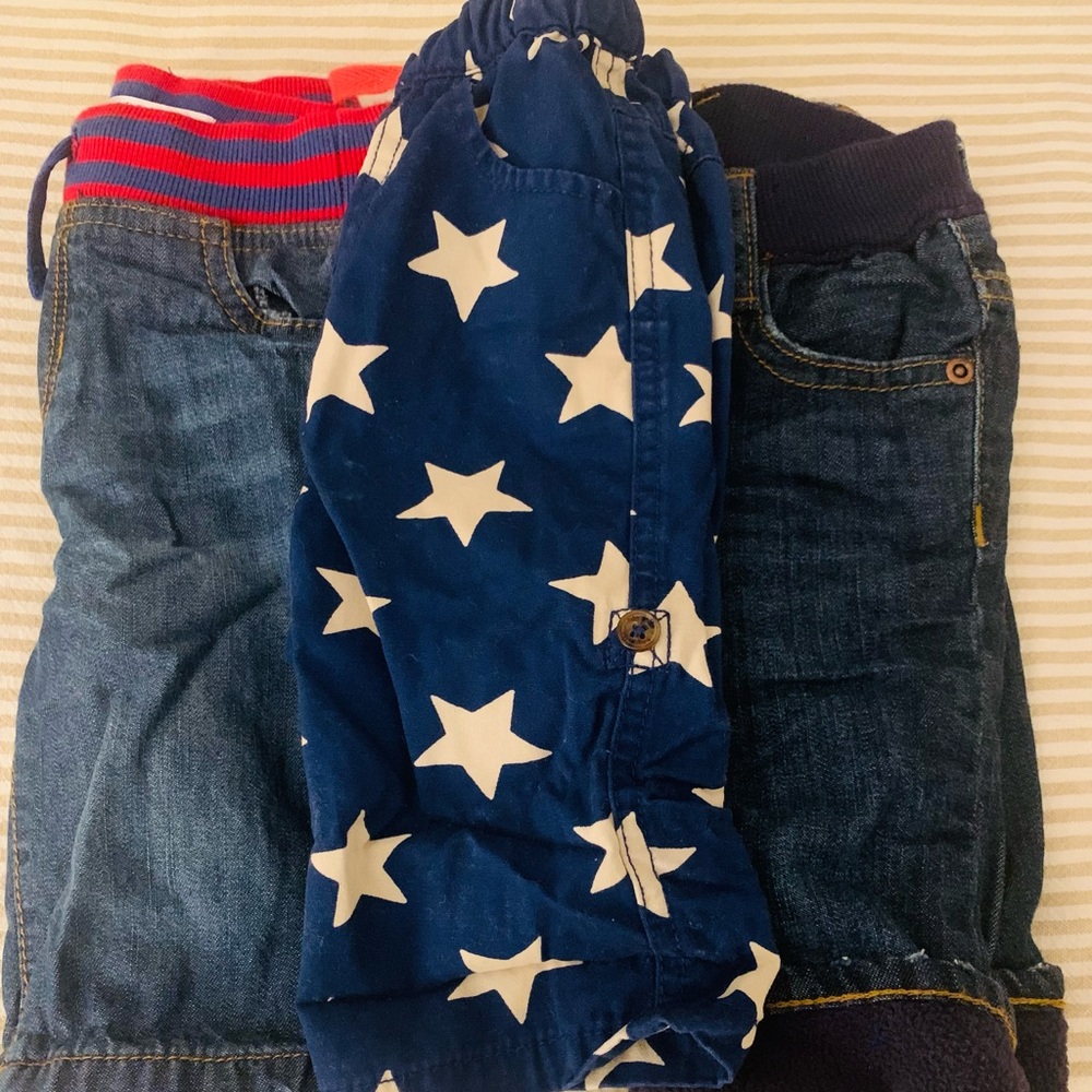 Set of 3 baby pants (mini boden/gap) 3-6m